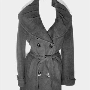 Ellen Tracy double breasted pea coat, shawl collar, accent stitching Size 10